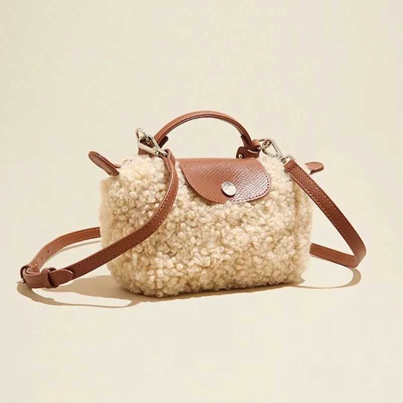 Lamb Bag Mini Handheld Hairy Bag for Women 2025 New Versatile One Shoulder Crossbody Dumpling Bag XJ250604