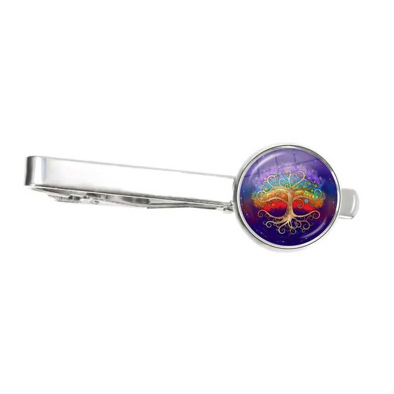 Tree of Life Art Print Tie Clips Men Fashion Glass Dome Cabochon Tie Bar Tie Clips Life Tree Pins Jewelry Gifts W250604