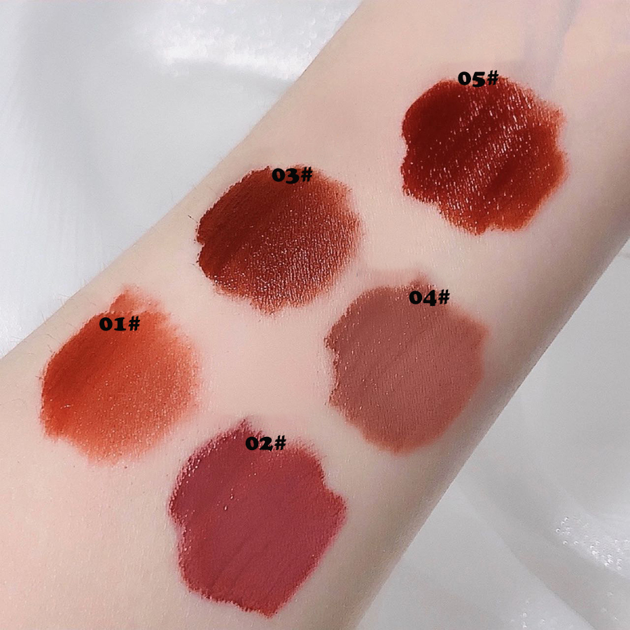 Corgi Lip Glaze Set 5pcs Boxes Corgi Matte Velvet Lip Glaze Lipstick Student Lip Gloss DH1004