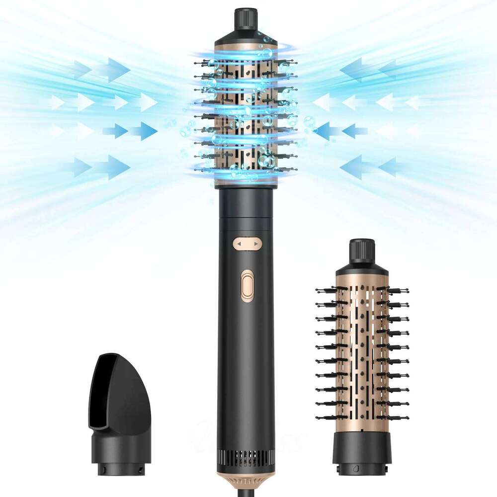 Hair 5-In-1 Curling Iron Noise Reduction Hot Air Comb Styling Negative Ion Multi-Functional Hair Dryer