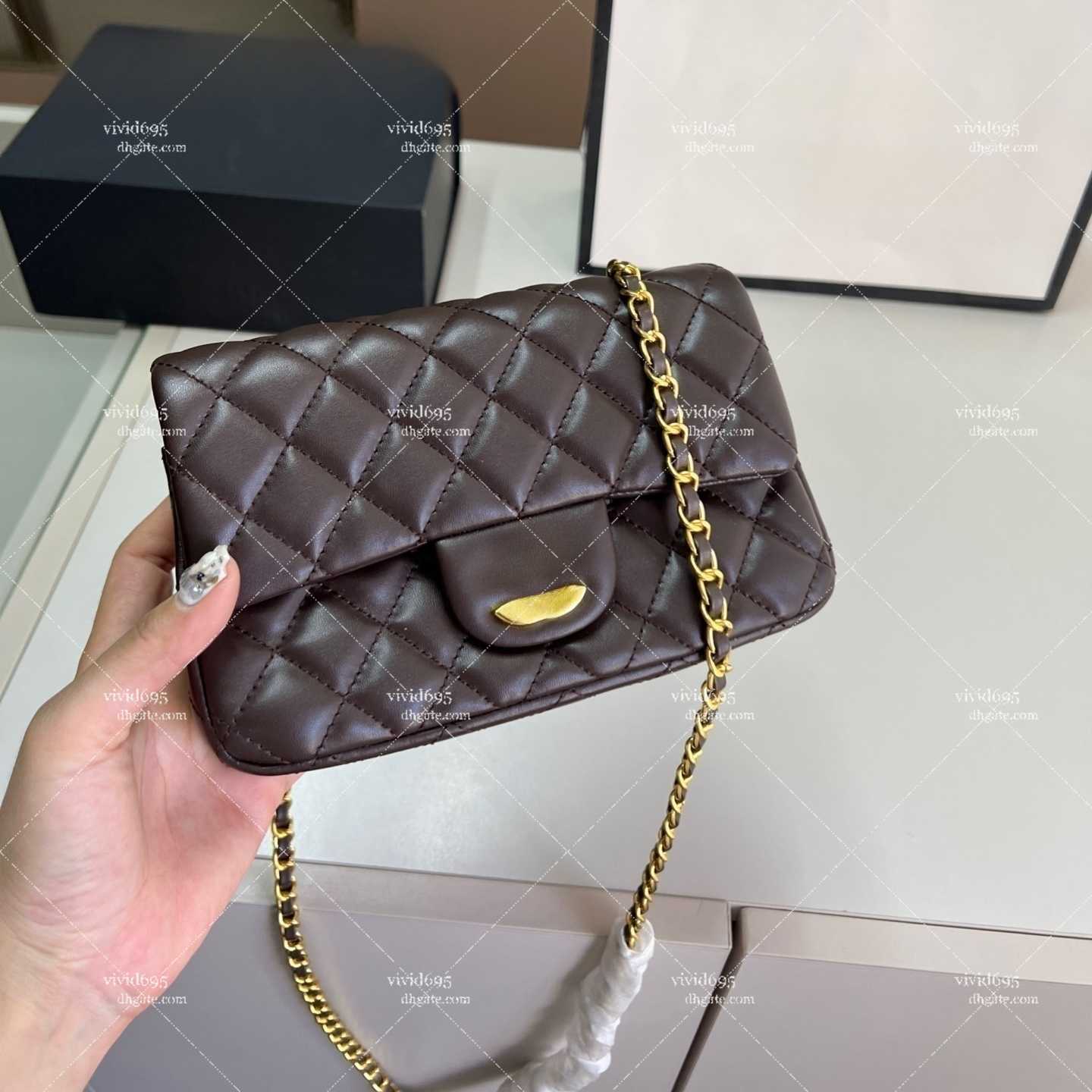 mini Classic Double Flap 20cm Quilted Bags Gold Hardware Lock Crossbody Shoulder Handbags multicolors can Choose Purse Shoulder gold chain and silver Chain flap