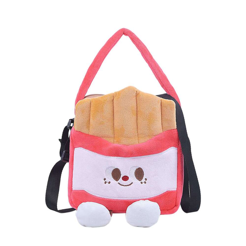 Creative Funny Ins Hamburger French Fries Cola Shoulder Crossbody Bag Soft Cute Girl Plush Handbag