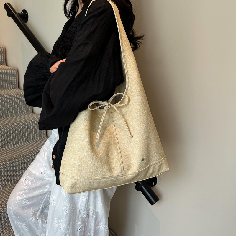 designer High-end 2025 New Korean Style Niche Women's Bag Versatile French Style Bowknot Large Capacity Shoulder Underarm Tote Bag