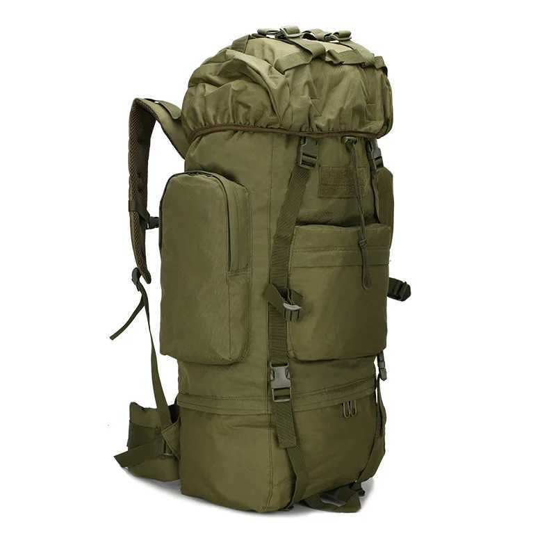 Spot Mountaineering Outdoor Backpack Hiking Bag 65L Large Capacity Tactical Shoulder Backpack Camouflage Military Fan Backpack W250603