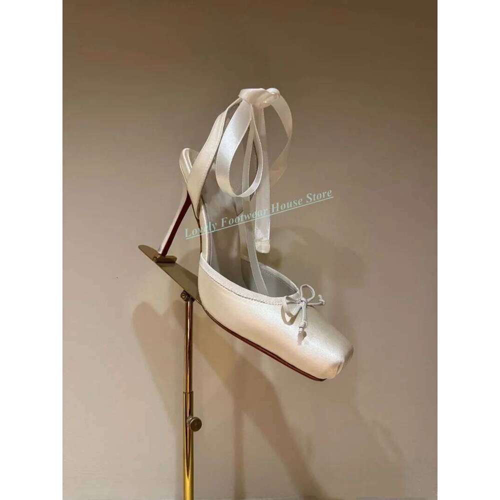 Graceful Woman Thin High Heel Ballet Dancing Female Lace Up Square Toe Comfortable Summer Party Sandal Shoes