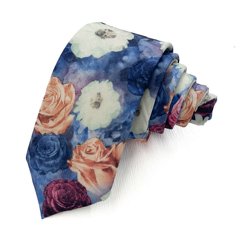 pure cotton printed solid color mens wedding handtied small 6cm floral tie straight