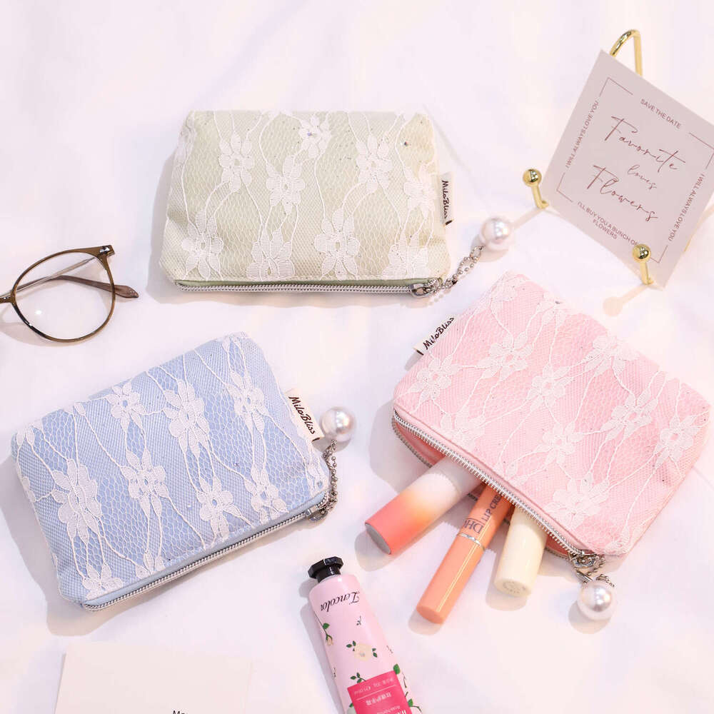 New Hot-Selling Jacquard Lace Pearl Cute Coin Purse High-End Small Mini Storage Bag