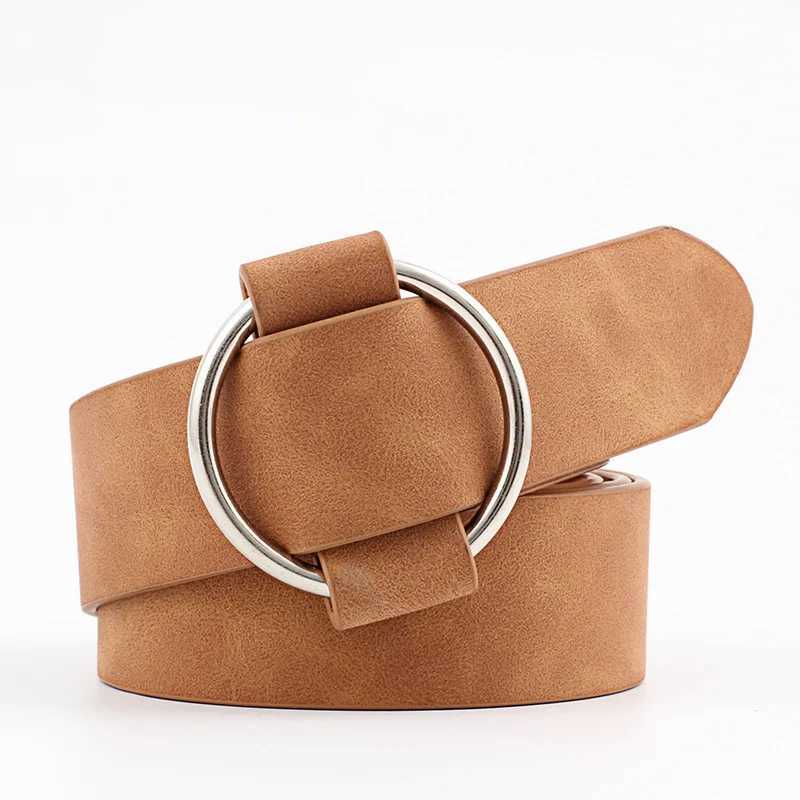 Fashion Needleless Metal Round Ring Buckle Belt for Women Strap Girdle for Leisure Dress Jeans Decorate Waistband Width 3X105cm W250604