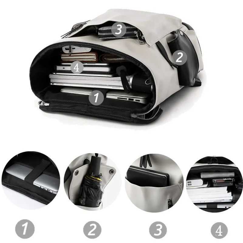 High Quality Leather Backpack Men Business Laptop Backpack 15.6inch Casual Travel Waterproof Backpack Mochilas For Teenagers W250603