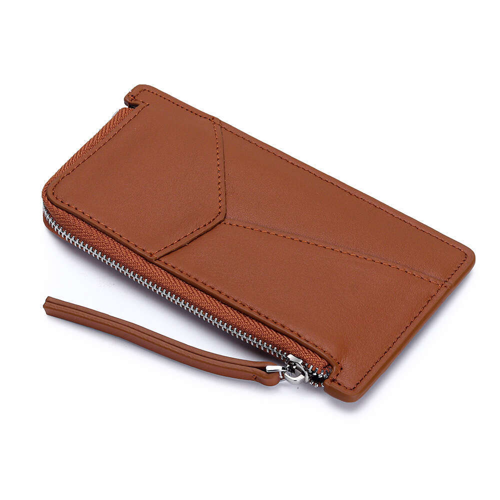 Genuine Leather Patchwork Coin Purse for Women, New Fashion Versatile Multi-Card Slot Short Wallet, Cowhide ID Card Holder