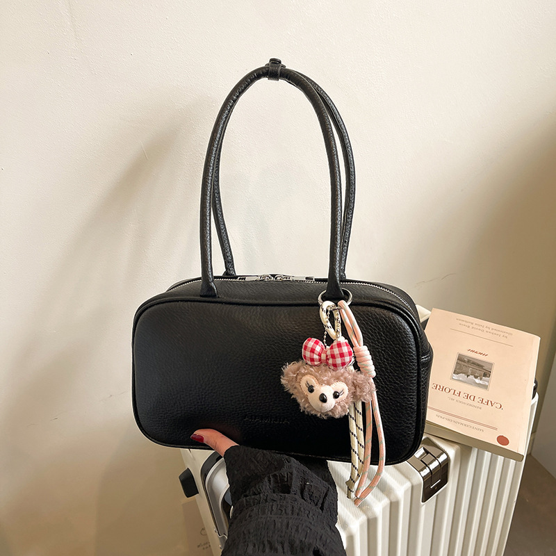 designer Korean Niche Handheld Bowling Ball Bag for Women 2025 New High-end Retro Versatile Shoulder Underarm Bag Trend