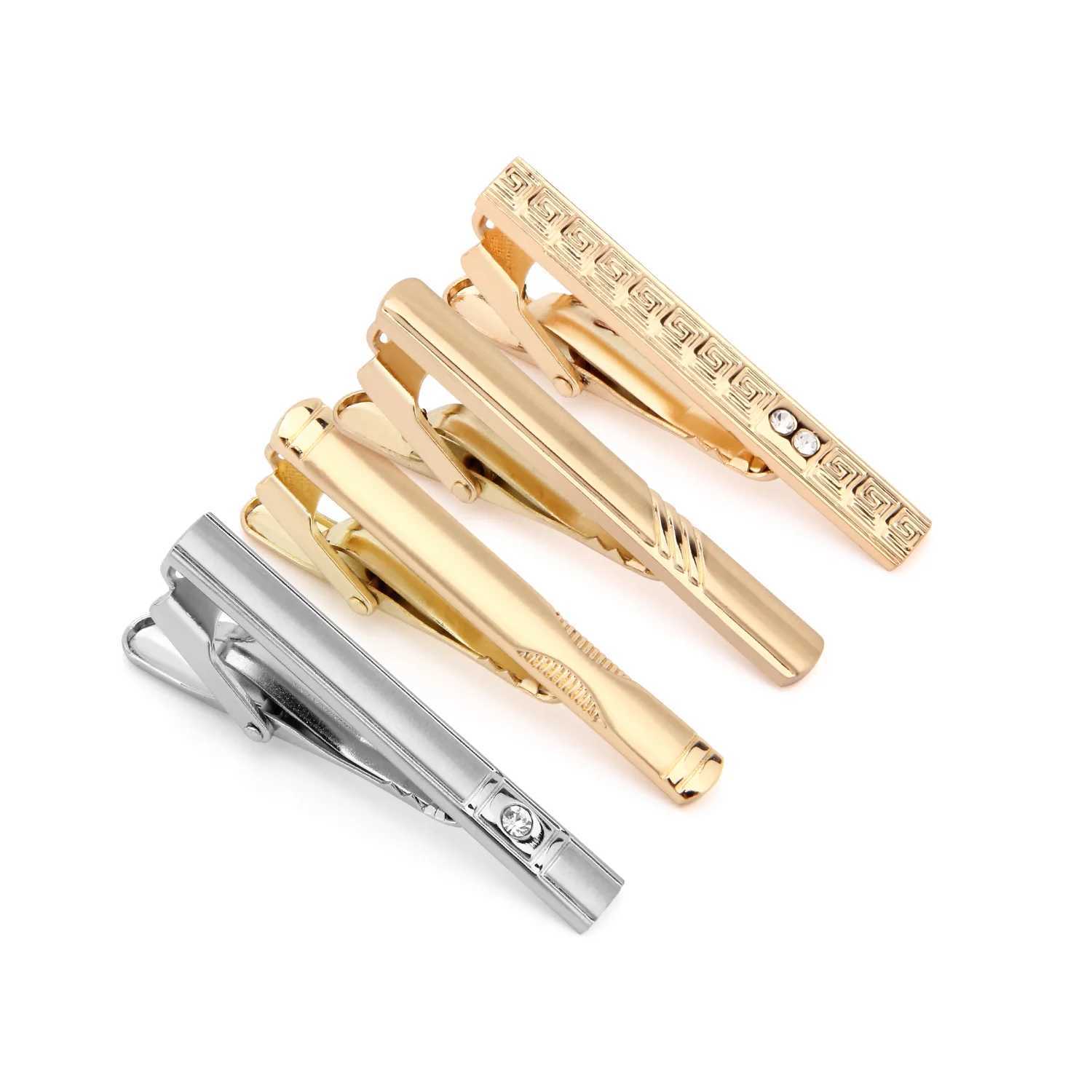 4 PCS Short Tie Clip For Men Lapel Pins Luxury Gifts For Dad Wedding Tie Clips Cufflinks Accessories Man Shirt Gift T0304025 W250604
