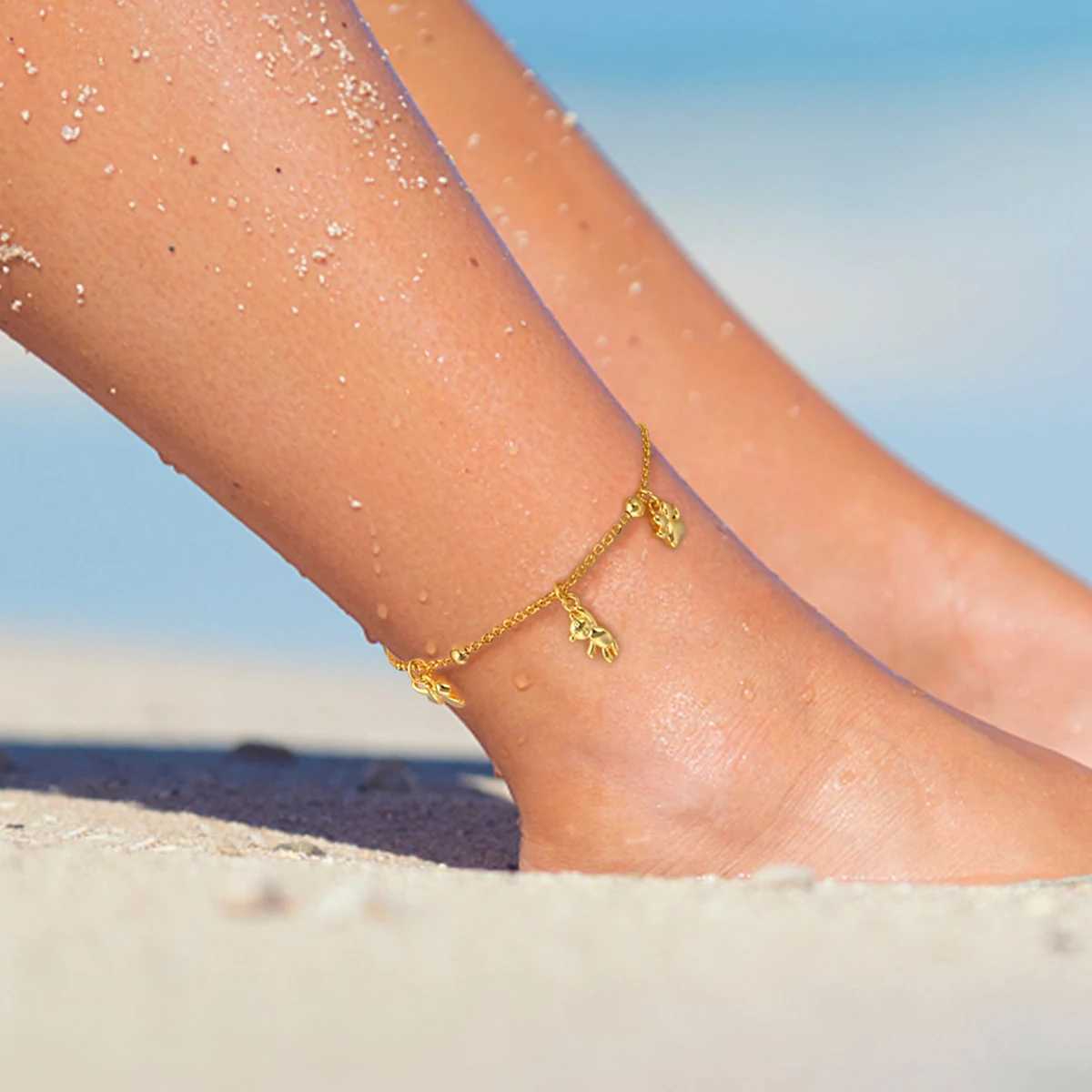 925 Sterling Silver Anklets for Women Summer Beach Accessories Zircon Chain Anklet Gold Color Leg Bracelets Bodychain Gifts W250604