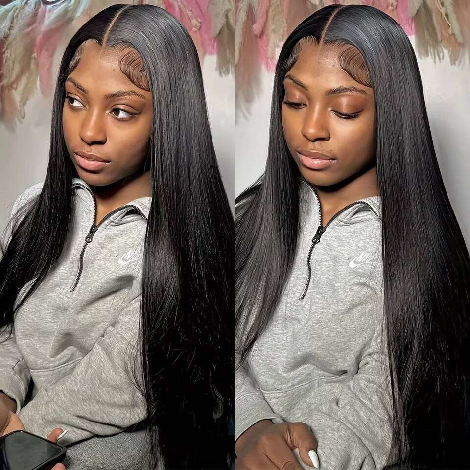 36 Inch 1B Wigs 13x6 HD Bone Straight Lace Frontal For Black Women 4x4 Closure Wig Human Hair Pre Cut