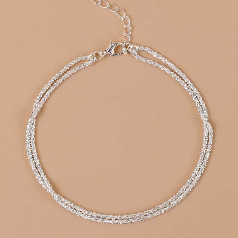 Sterling Silver Ankle Bracelets for Women Dainty Adjustable Layered Anklet Set Stackable Cuban Link Anklets Beach Jewelry W250604