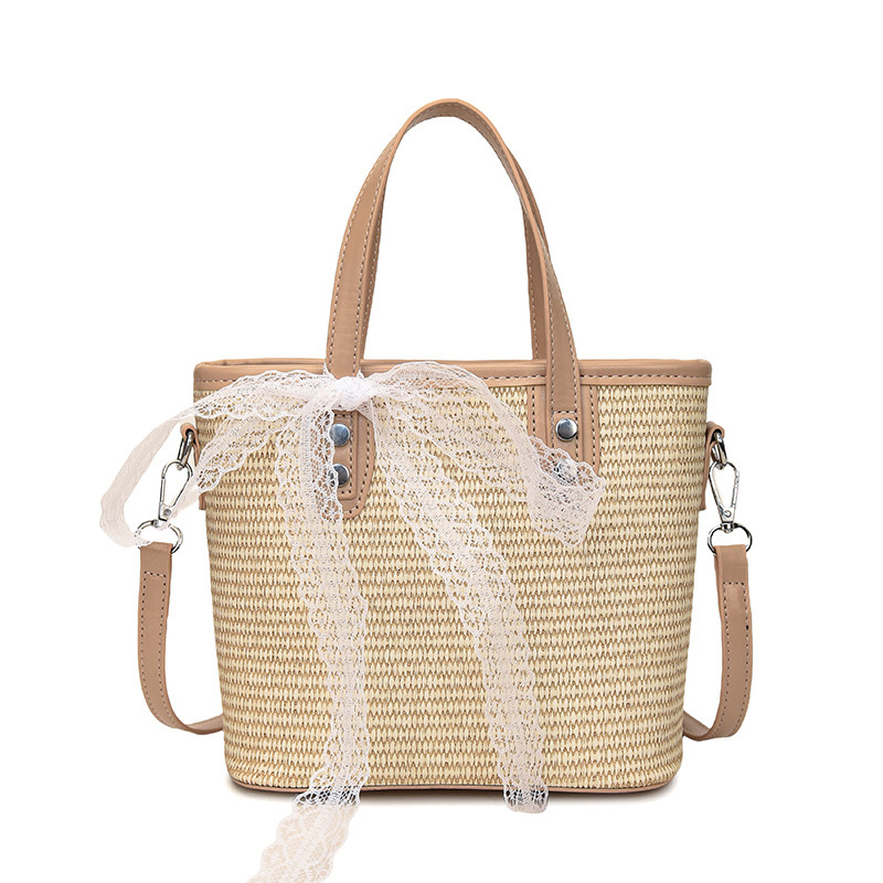 designer High-end Stylish Straw Woven Small Bag 2025 New Women's Bag Summer Trend Scarf Crossbody Bag Handheld Bucket Bag