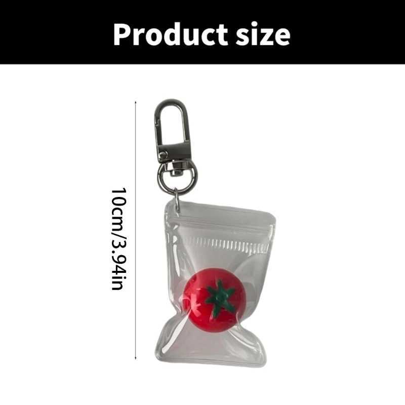 New Simulation Tomato Keychain Fashion Key Chain Bag Charm Student Bags Ornament Car Phone Decoration for Women Girls Kids M250604