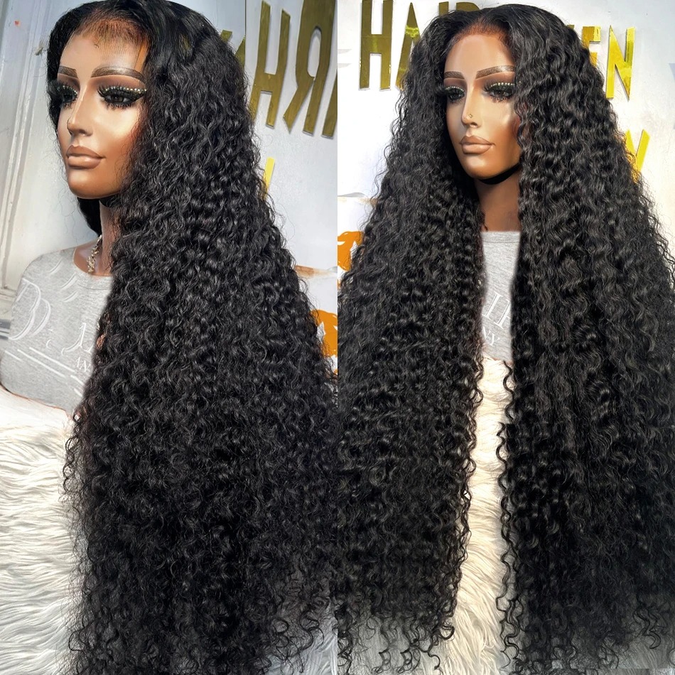 Water Wave Glueless Wig Human Hair Curly 13x6 HD Frontal Wig 250 Deep Wave Lace Front Wigs Wear Go HD Lace Closure Wig Sale Synthetic