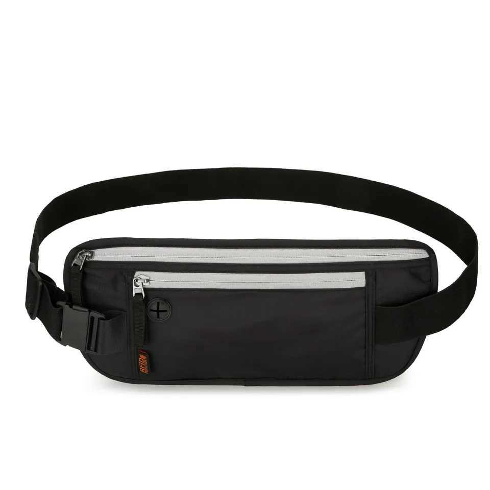 RFID Blocking Waterproof Waist Bag Hidden Pouch Travel Running Sports Belt Pouch Mobile Phone Bag Money Belt Bag Passport Holder W250604