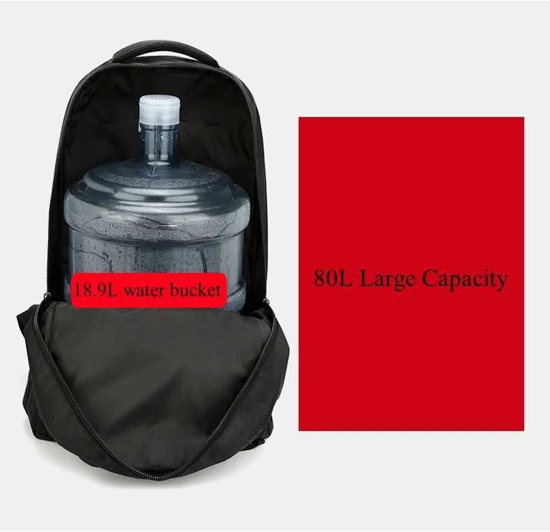 60L 80L Outdoor Hiking Sports Backpack Waterproof Oxford Large Capacity Camping Travel Bag Men Cycling Leisure Luggage Rucksack W250603