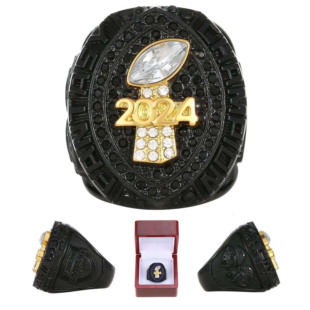 Fantasy Football Championship Ring for Men - Black Design