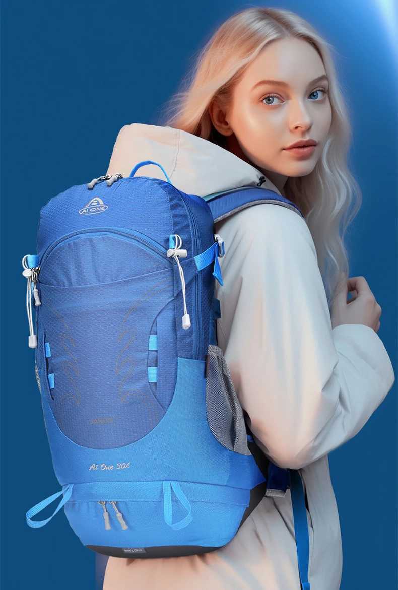 30L Hiking Backpack for Men Women Lightweight Travel Camping Backpacks with Rain Cover Trekking Climbing Bag W250603