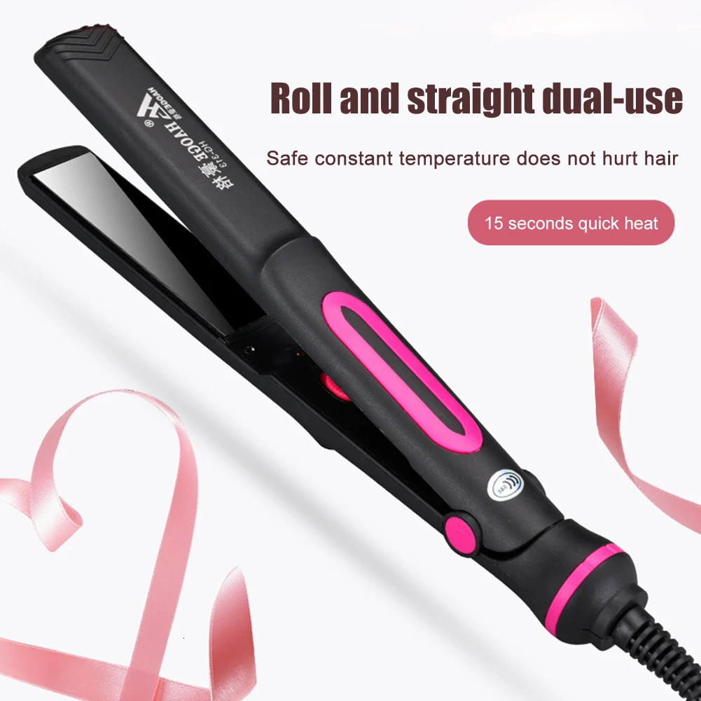220V Professional Hair Straightener Dual-Use Curling Iron Hair Straightenrer PTC Heating Salon Hair Styling Tools Bangs Splint 250529