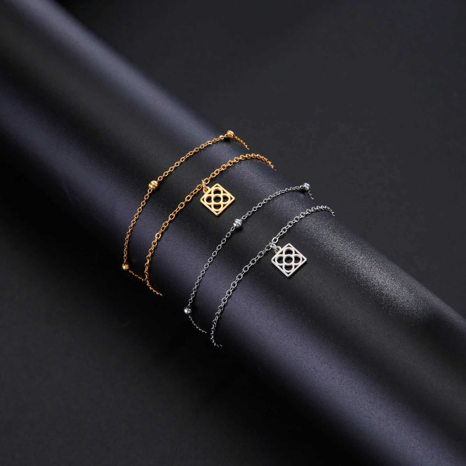 Barcelona Flower Chain Charms Summer Beach Foot Anklet for Women Stainless Steel Gold Color Bracelet Jewelry Gift 2024 New W250604