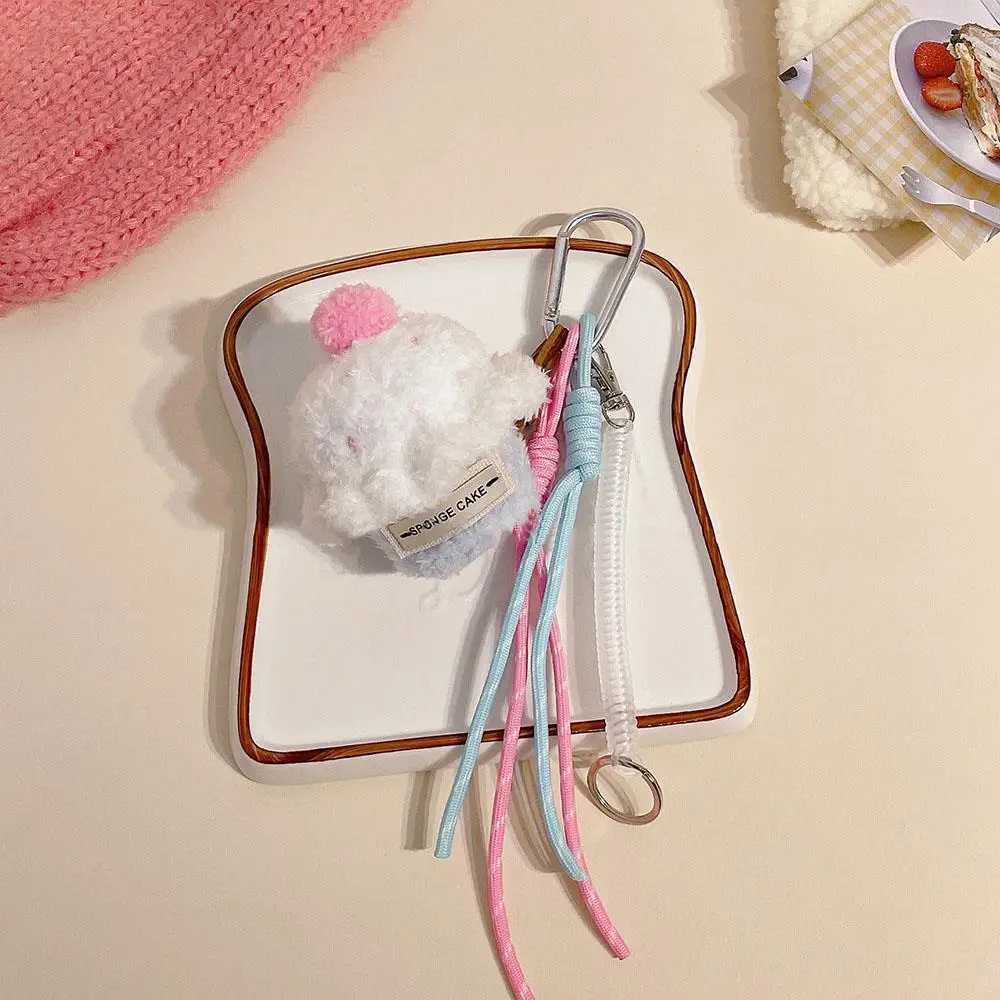 Cute Plush Cake Sand Coffee Shape Weaving Rope Y2k Bag Pendant Keychain DIY Phone Ornament Charm Bag Hanging Decoration W250604