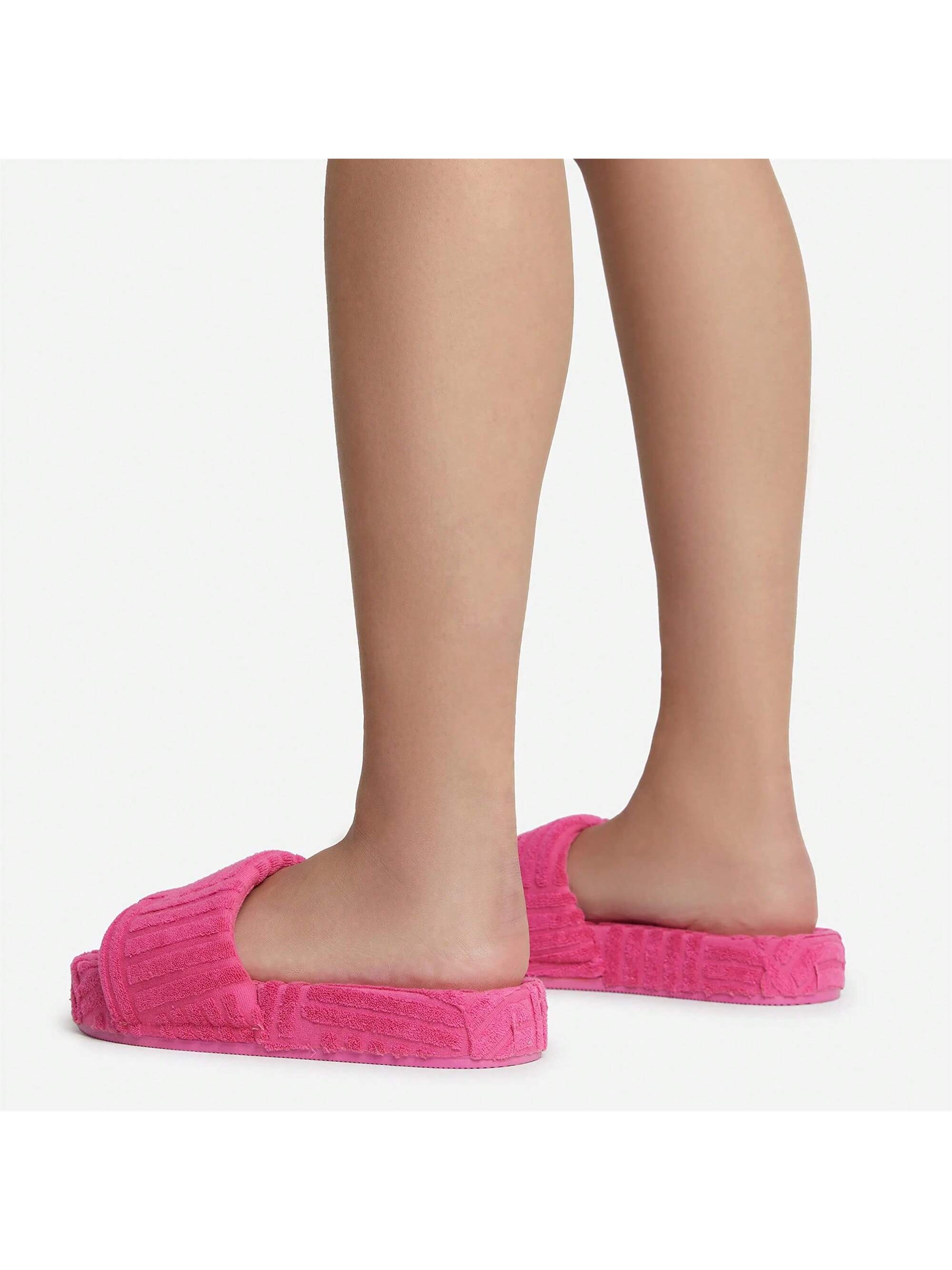 arqa womens fuzzy opentoe slippers soft comfy memory foam indoor house shoes