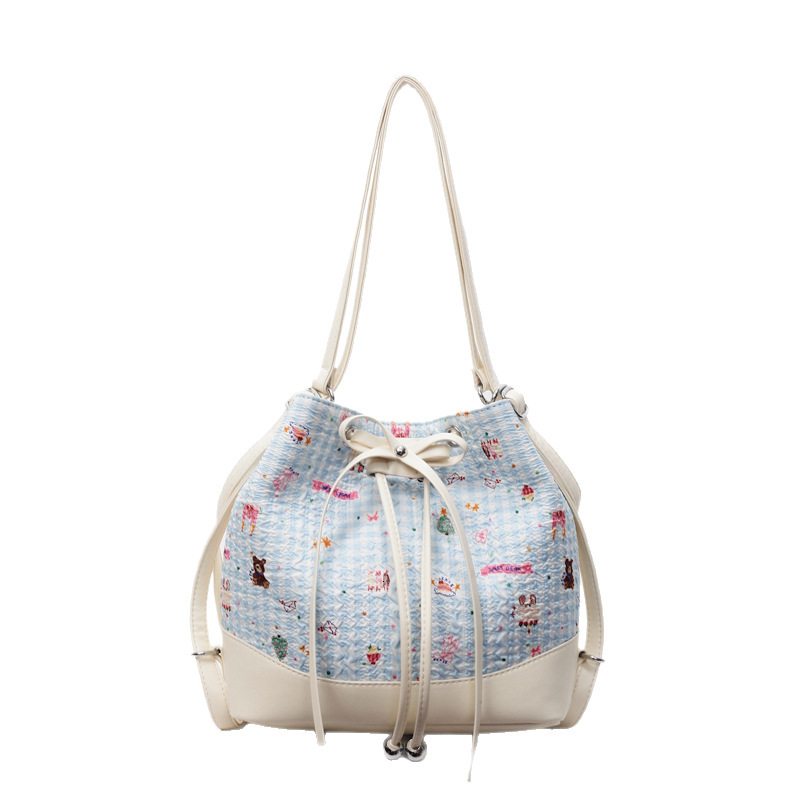 designer 2025 Summer New Fashion Casual Large Capacity Single Shoulder Bucket Bag for Women High-end Printed Versatile Stylish Backpack