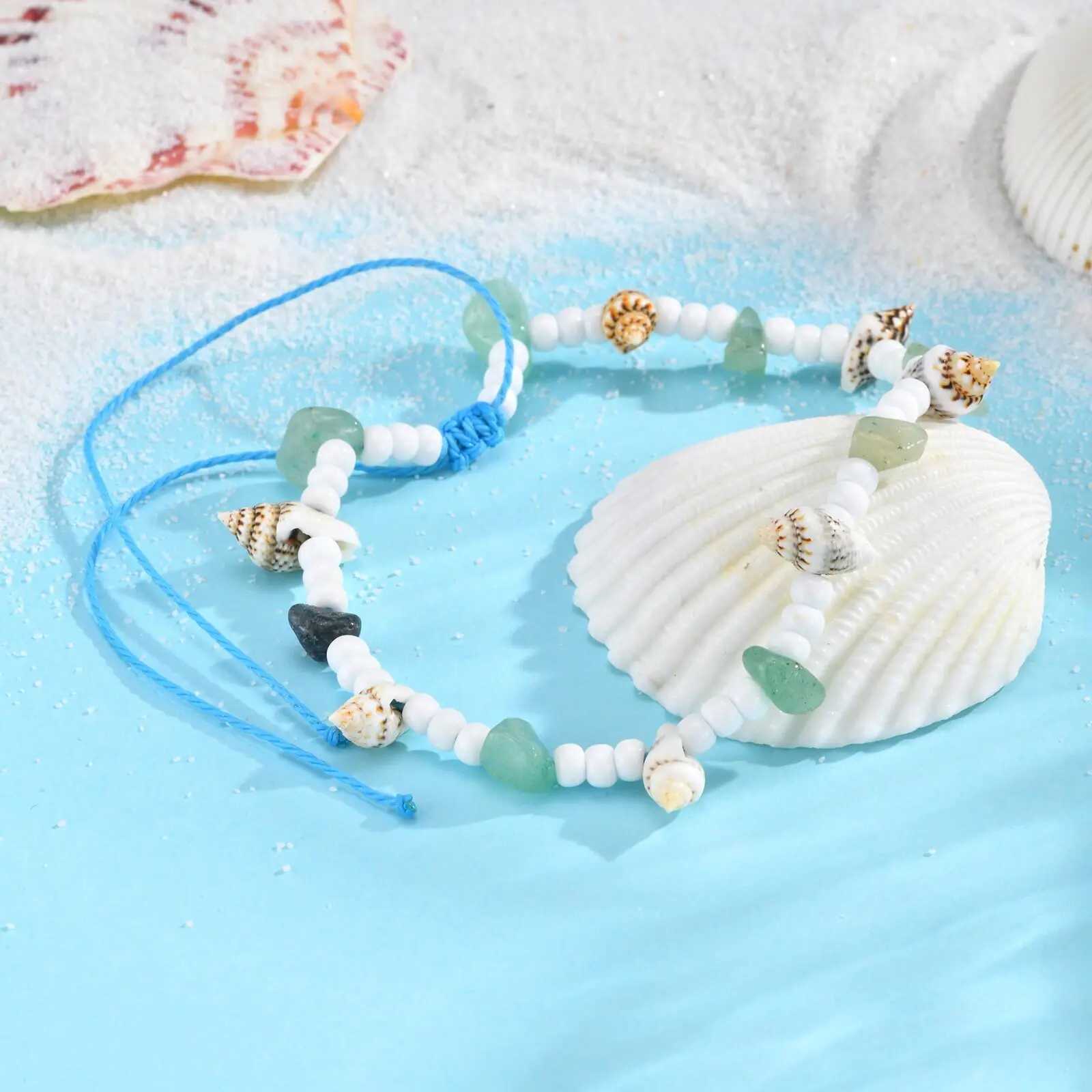 Vnox Bohemian Conch Shell Beads Foot Bracelet For Women Girls Summer Beach Adjustable Anklet Friendship Jewelry Gift To Friend W250604