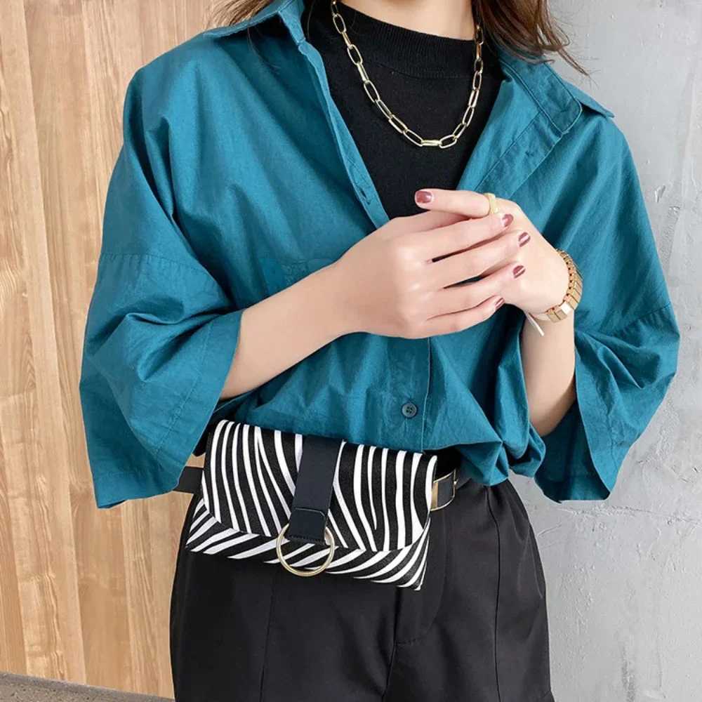 Flap Leather Fanny Pack Mini Waist Bag 2 in 1 Leopard Stripe Coin Purse Ladies Belt Bag Belt Mobile Phone Bag Waist Bag 2025W250604
