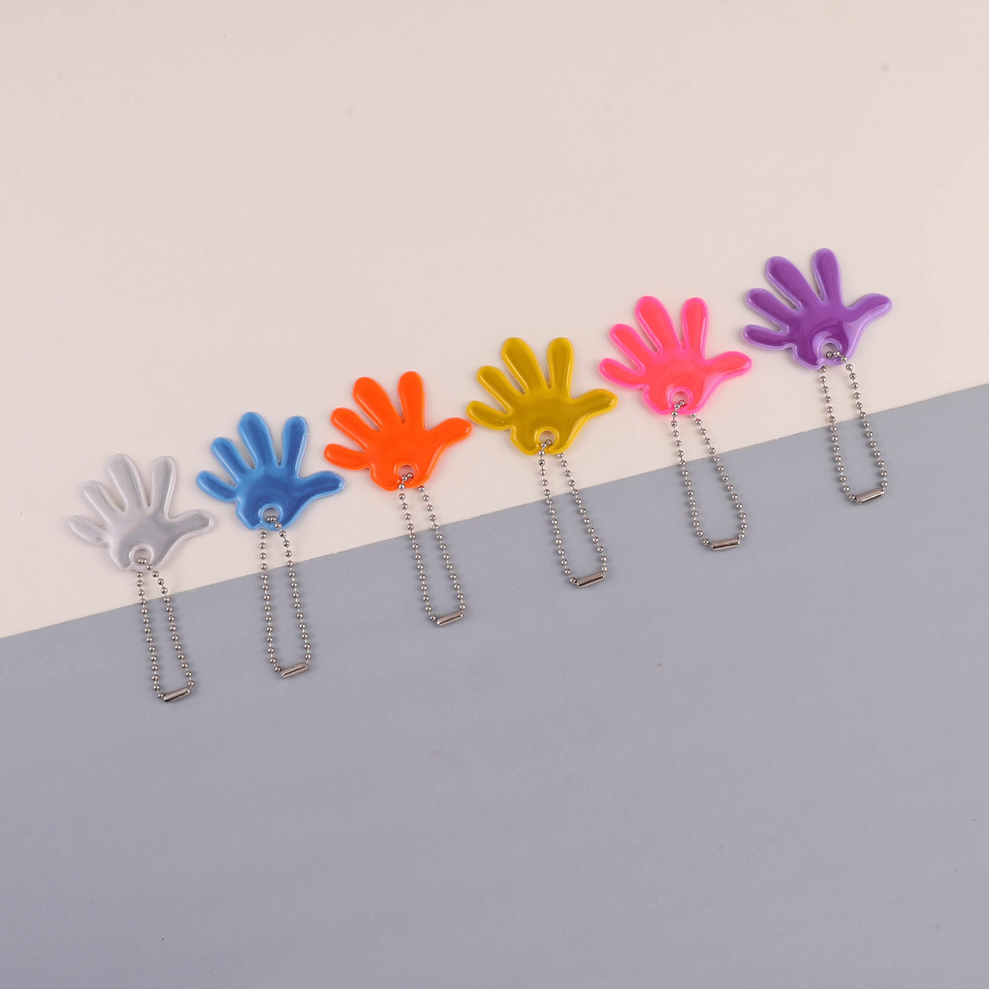 Minimalist Design Hand Shape Backlighting Keychain Perfect for Safe Outdoor Activities at Nighttime, Customizable Wholesale Options