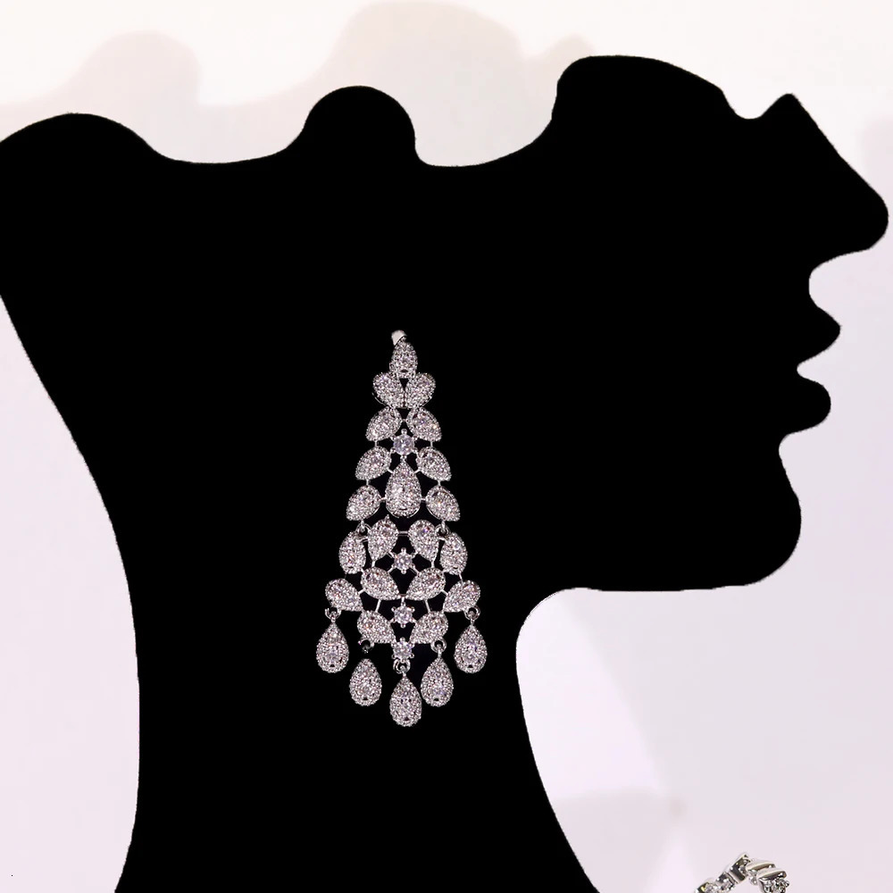 ASNORA Gorgeous CZ Crystal Zirconia Silver Color Necklace Europe Bridal Wedding Party Dubai Jewelry Set for Women 2024 250530