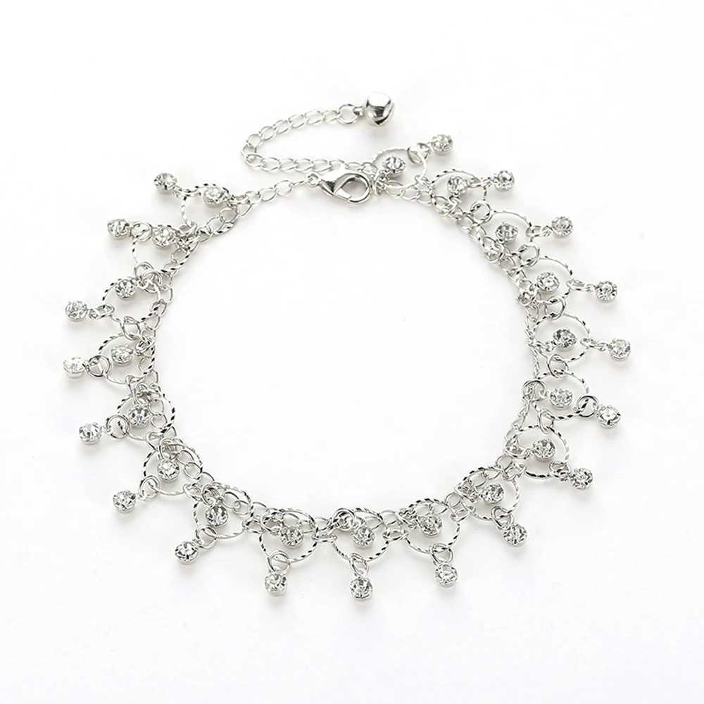 Fashion Boho Summer Beach Party Anklets for Women Crystal Bells Tassel Bohemian Indian Belly Dance Ankle Bracelet Sexy Jewelry W250604