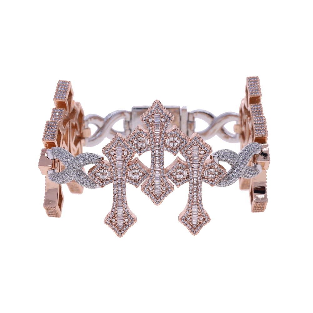 sdzstone 2025 NEW design Vintage Cross Pendant Iced Out Baguette Cubic Zircon Charm Fashion Necklace Hip Hop Jewelry Gifts For Women Men