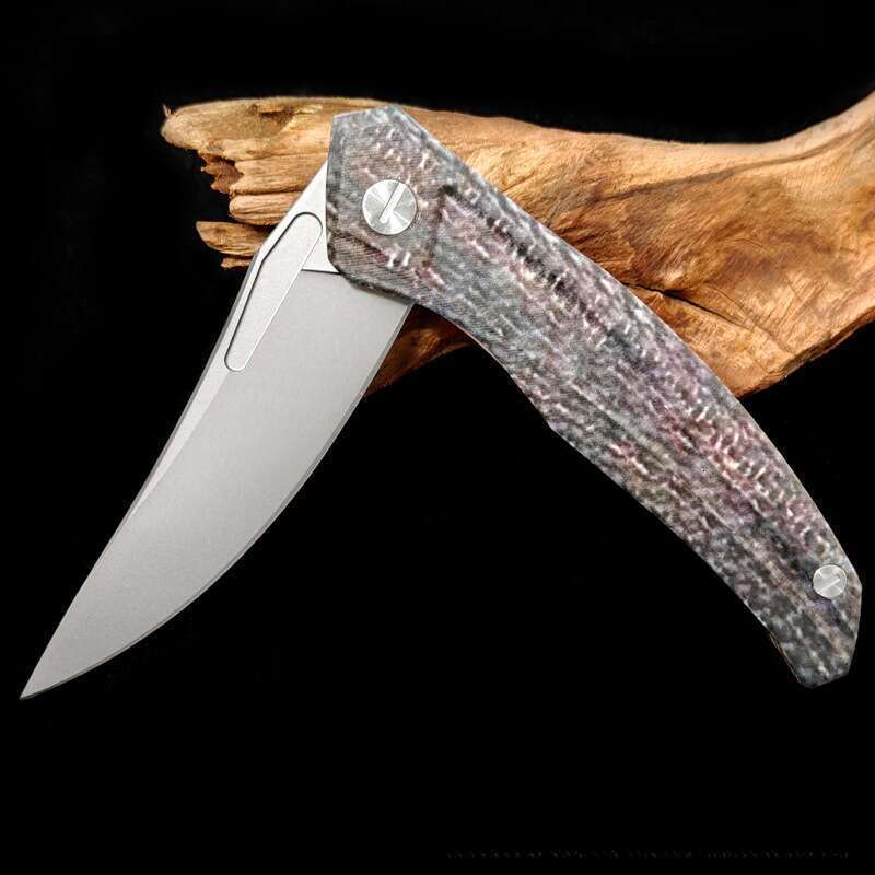 Bear head folding D2 steel outdoor camping portable self-defense sharp survival pocket knife