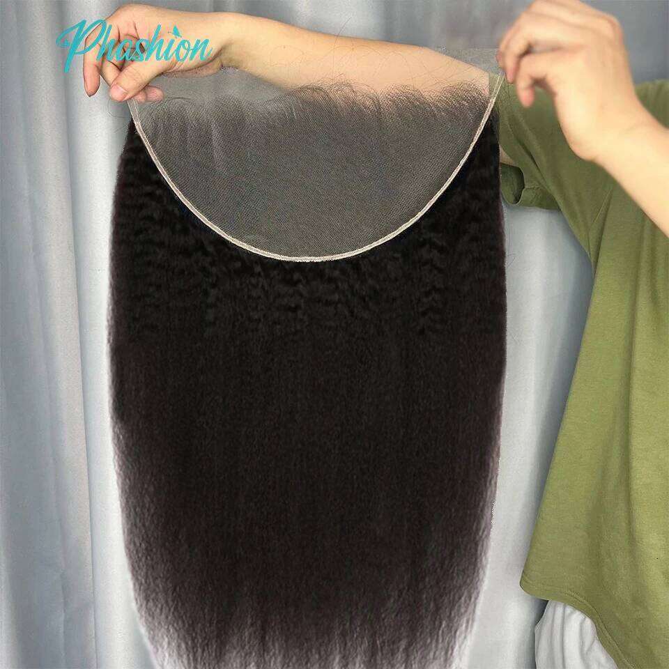 Phashion Real HD Full Long 13x6 Lace Frontal Only Kinky Curl Straight Loose Deep Water Wave Pre Plucked Swiss Closure Human Hair