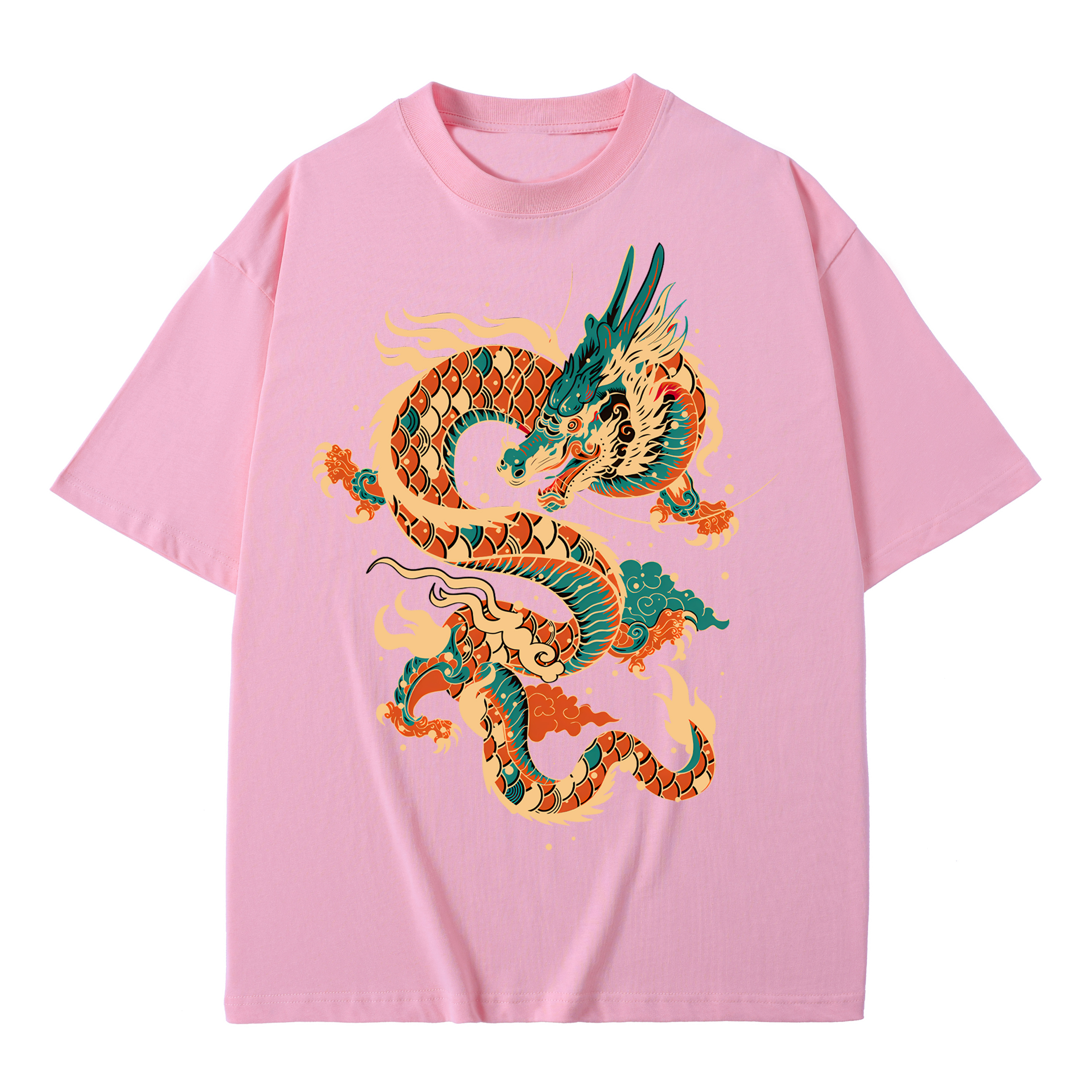 T-shirt men's top designer cotton T-shirt the dragon short sleeved clothing high-quality fashionable T-shirt BROADTRUE