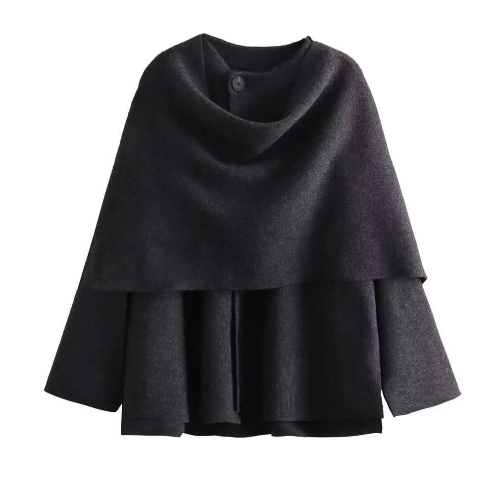 Style Women's Autumn New Asymmetric Scarf Short Loose Knit Coat Jacket B5