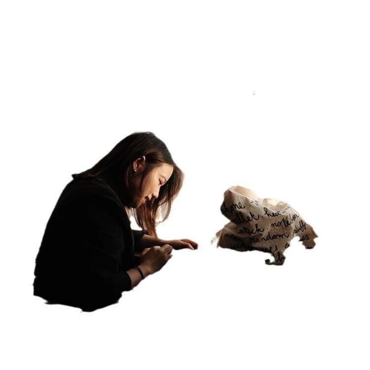 Korean Version English Alphabet French Style Large Capacity Canvas "What's in my bag" Simple Tote Bag