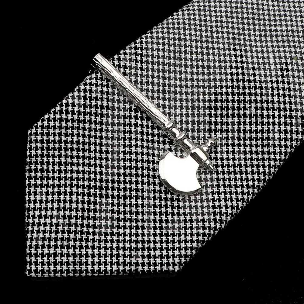 1 Piece Chrome Stainless Tie Clips Scissors Axe Car Owl Sword Hammer Shape Metal Tie Clip for Men Necktie Clips Pin For Mens Gift W250604