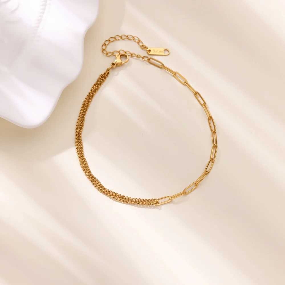 Stainless Steel Anklet Bracelets For Women Gold Color Chain Anklets Trendy Summer Beach Aesthetic Jewelry Accessories Femme W250604
