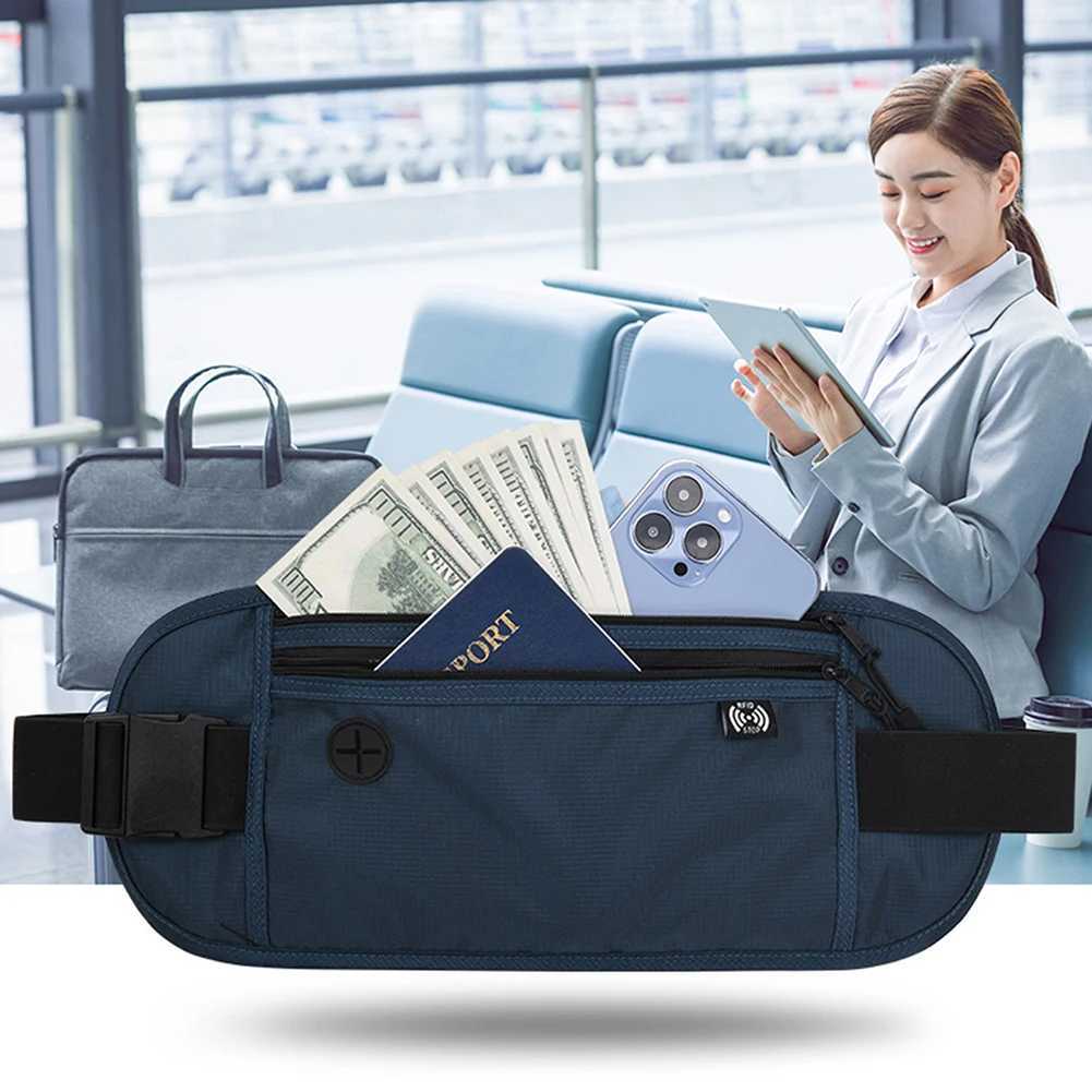 Running Waist Bag Waterproof Outdoor Waist Bag Multifunctional Two-layer Zipper Ticket Passport Storage for Daily Travel Fitness W250604