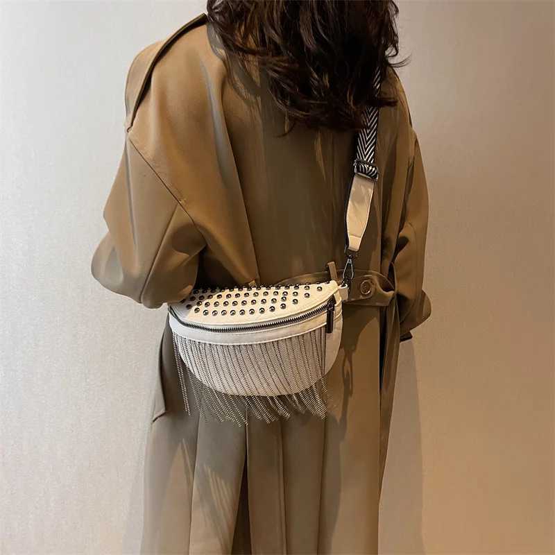 Large Capacity Waist Pack Fashion Waist Bag Capacity Crossbody Chest Bag Women Waist Bag Casual Rivet Design Travel Pack W250604