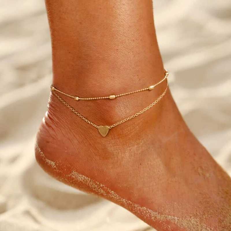 Bohemian Gold Silver Color Butterfly Anklets For Women Fashion Beads Anklet Summer Beach Ankle Bracelet Foot Chain Jewelry W250604