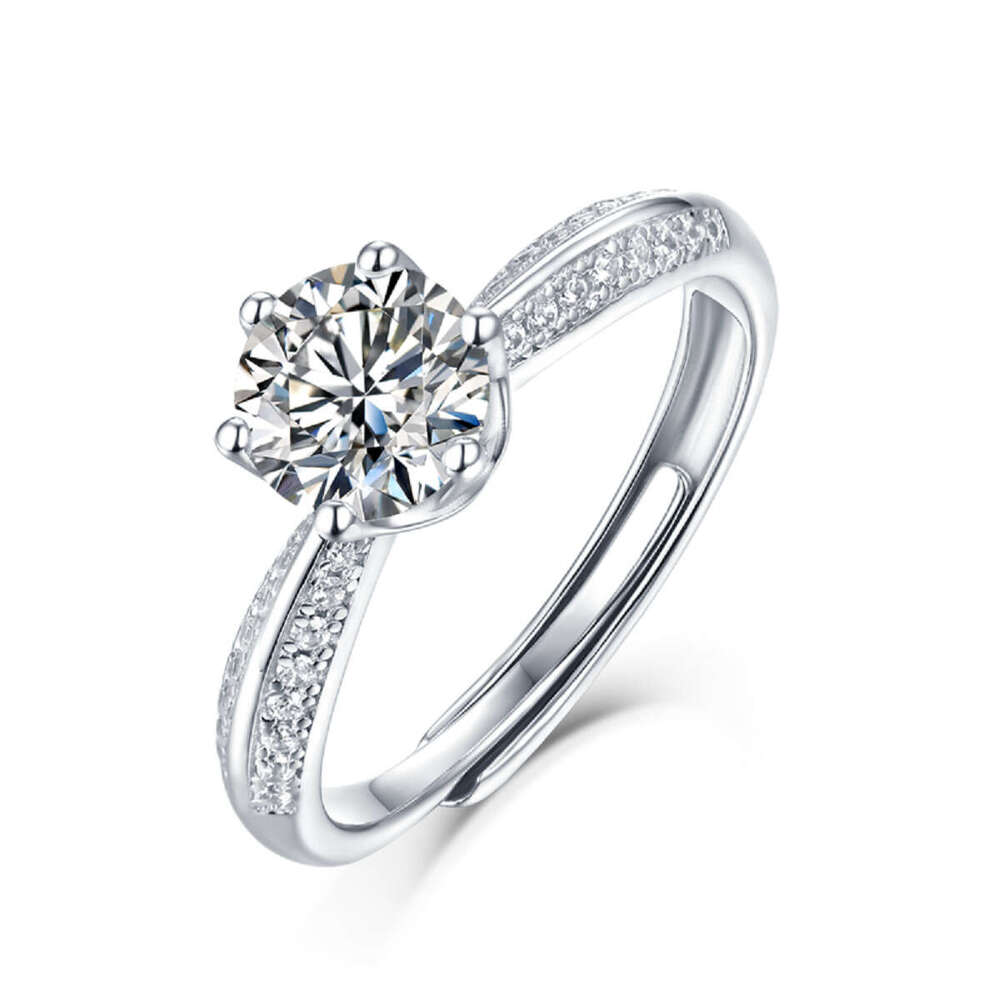 DHCollections Fashion Silver Moissanite Ring Non-Fading