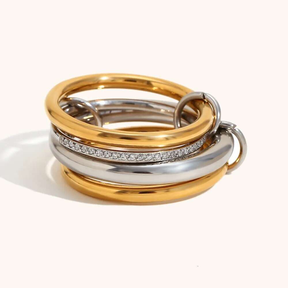 Fashion Designer Ring Women Diamond Set Multi Layer 925 Silver Ring Halley Emerald Gemini for women