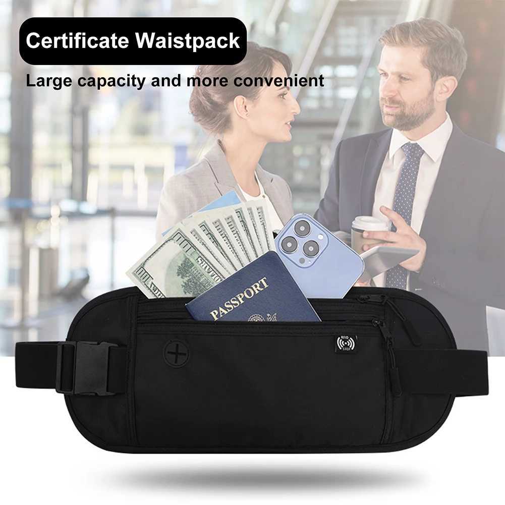 Running Waist Bag Waterproof Outdoor Waist Bag Multifunctional Two-layer Zipper Ticket Passport Storage for Daily Travel Fitness W250604